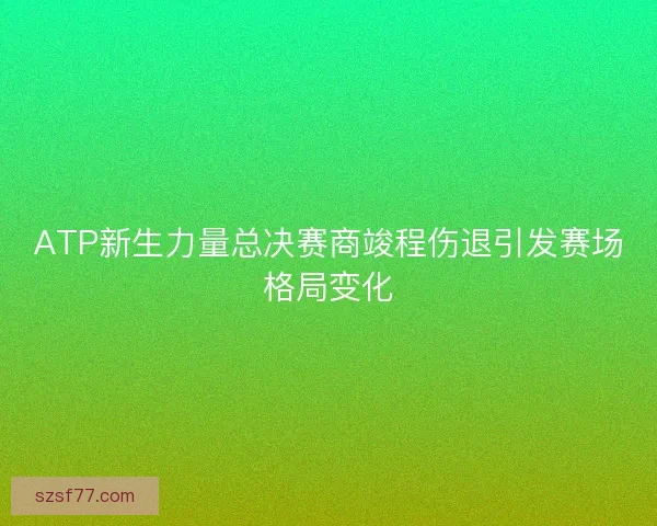 ATP新生力量总决赛商竣程伤退引发赛场格局变化